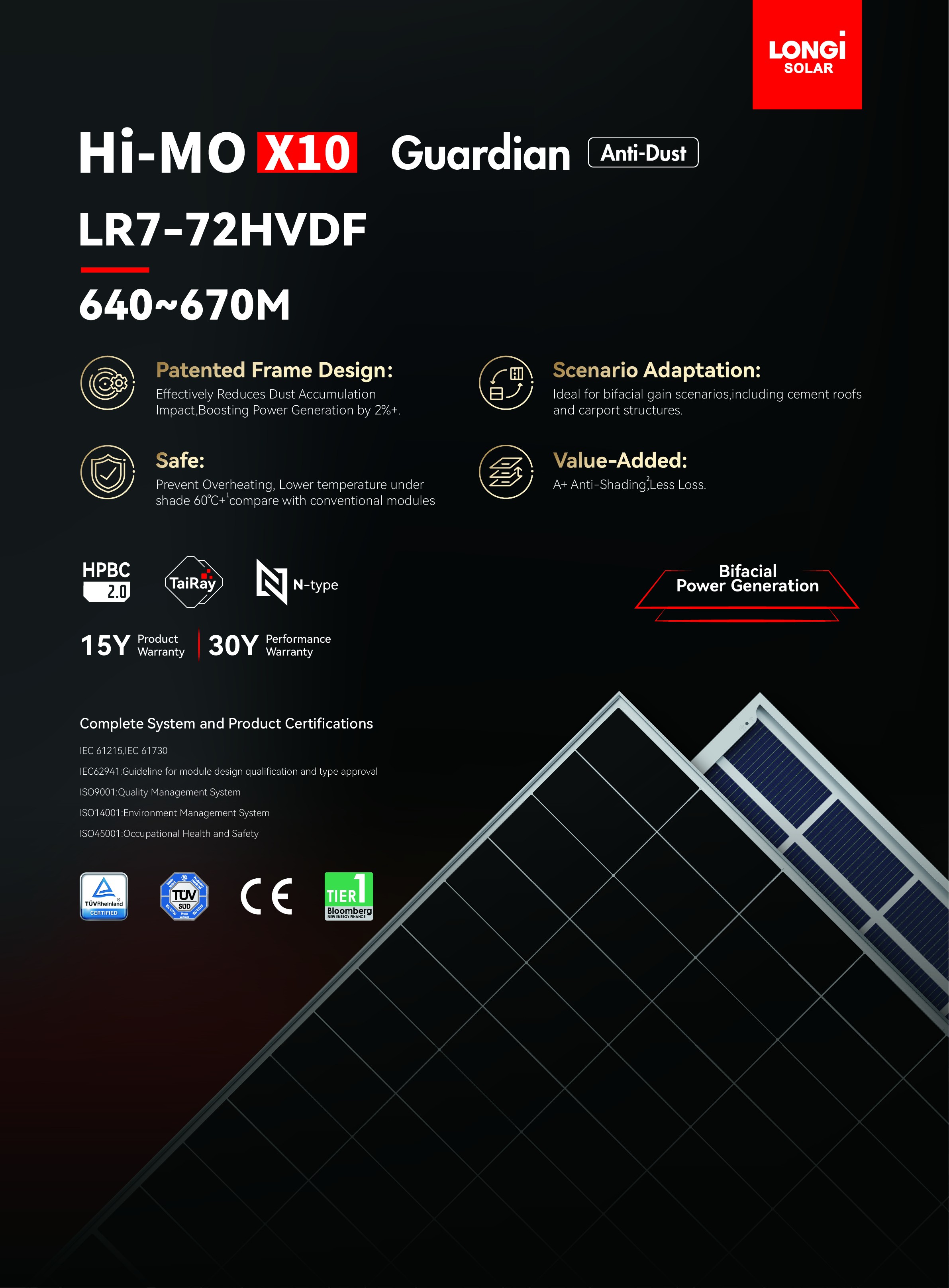 LONGi Hi-MO X10 Guardian solar module